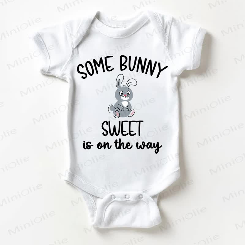 SOME BUNNY SWEET IS ON THE WAY Baby White Bodysuit - White - 18-24M - image 1