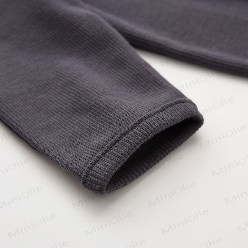 Baby Solid Color Ribbed Footed Romper - image 5