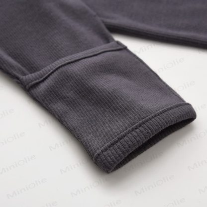 Baby Solid Color Ribbed Footed Romper - image 7