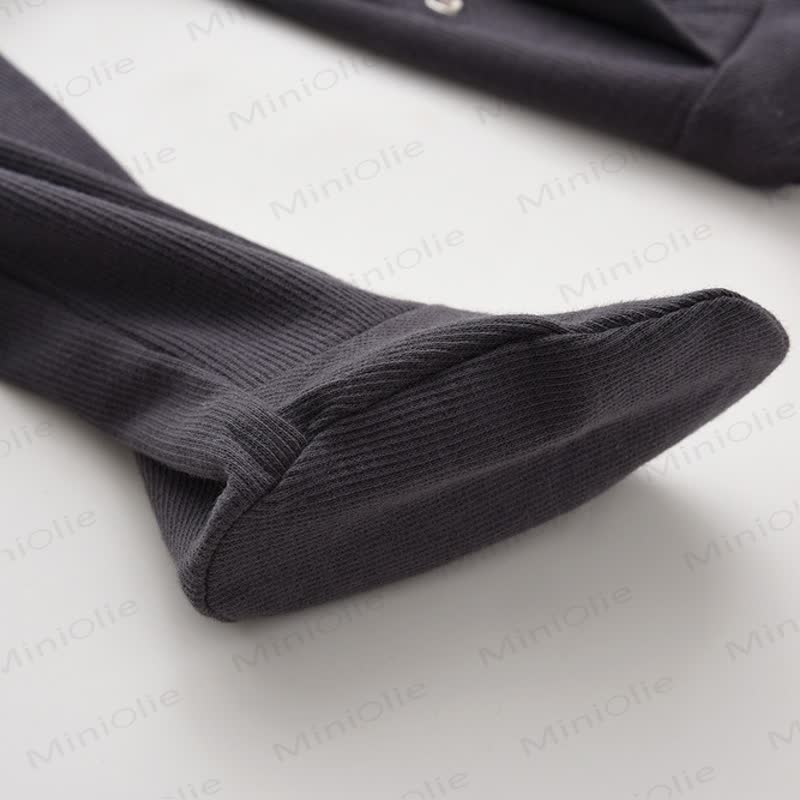 Baby Solid Color Ribbed Footed Romper - image 10