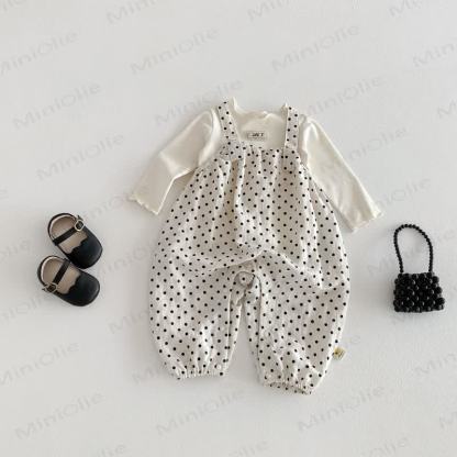 Baby Toddler Girl Dot Overalls/Solid Color Top - image 3
