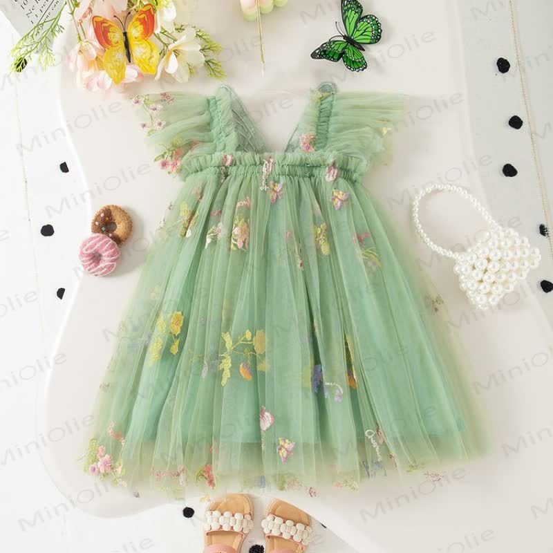 Baby Toddler Girl Flower/Cherry Mesh Dress  - image 3