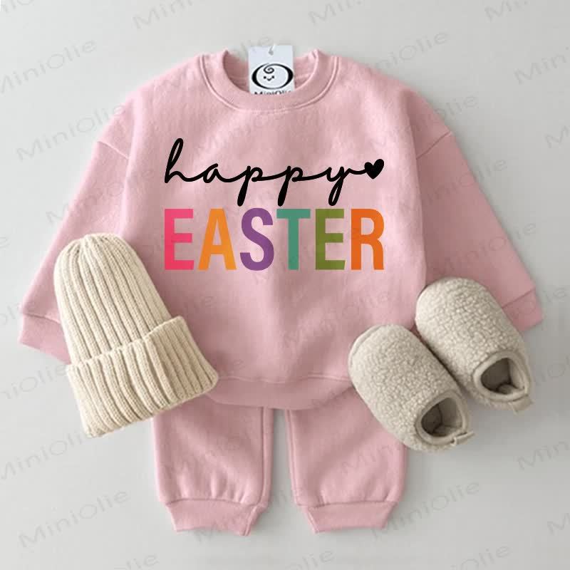 HAPPY EASTER Baby Love Sweatsuit 2-piece Set - Pink - 2-3T - image 3