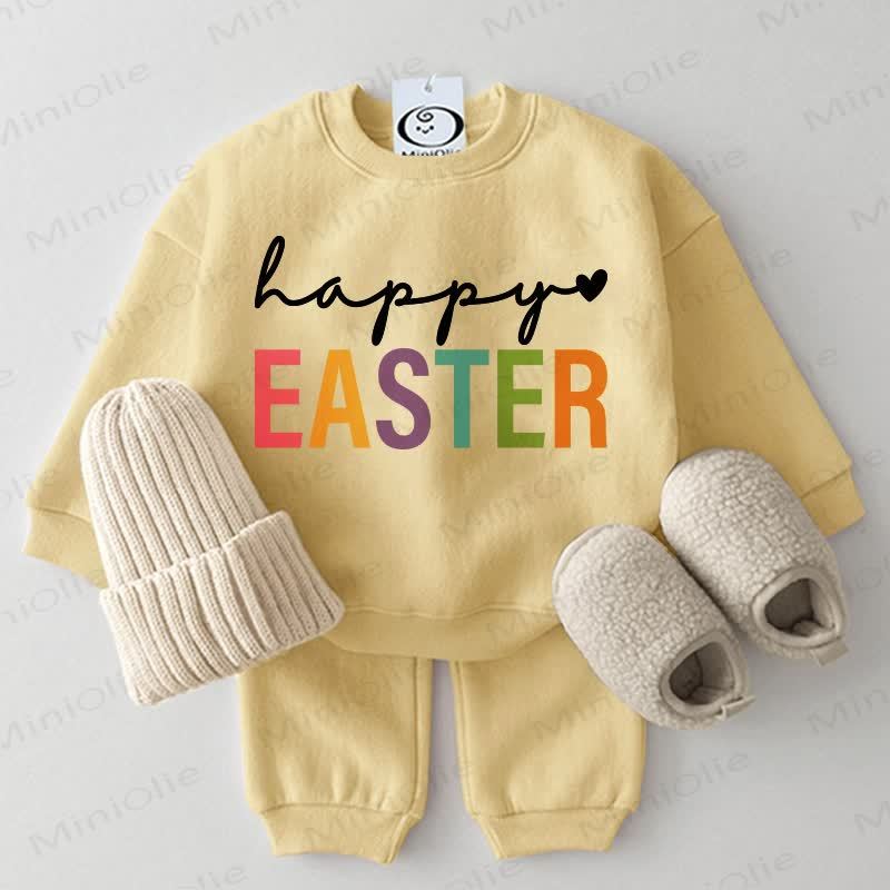 HAPPY EASTER Baby Love Sweatsuit 2-piece Set - Yellow - 2-3T - image 2