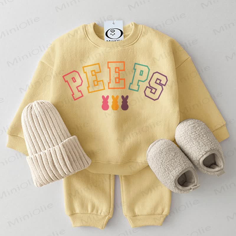 PEEPS Baby Bunny Sweatsuit 2-piece Set - Yellow - 2-3T - image 2
