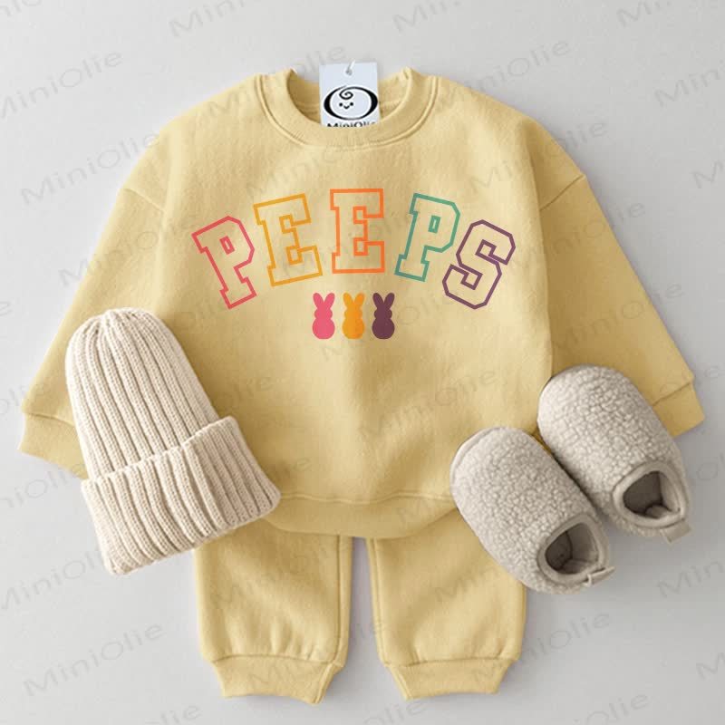 PEEPS Baby Bunny Sweatsuit 2-piece Set - Yellow - 2-3T - image 2