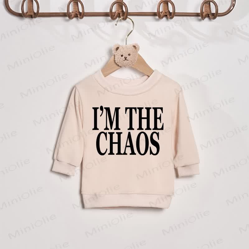 I'M THE CHAOS/CAFFEINE & CHAOS Baby Beige Family Sweatshirt - Beige - Baby Sweatshirt: 2-3T - image 2