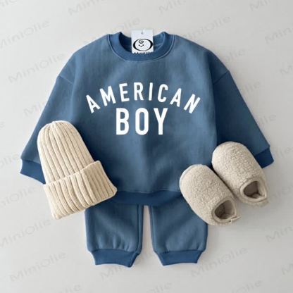 AMERICAN BOY Baby Blue Sweatsuit 2-piece Set - Blue - 2-3T - image 1