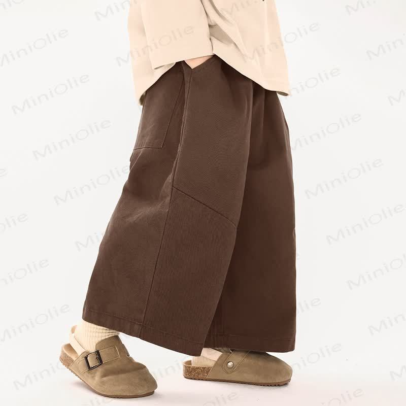 Toddler Kid Boy Solid Color Straight Pants  - Coffee - 10Y - image 1
