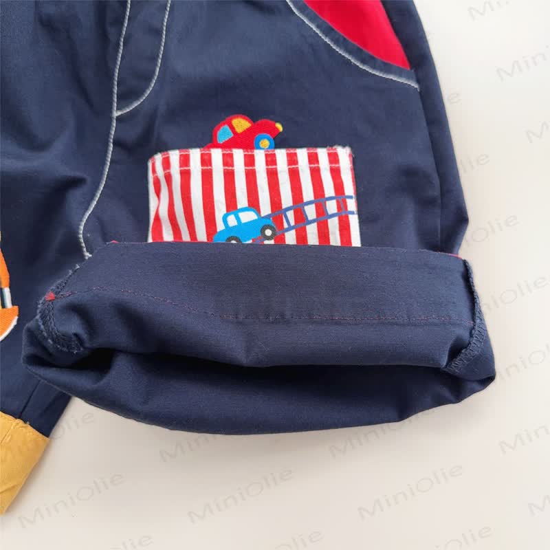 Toddler Kid Car Stripe Pocket Shorts - image 9