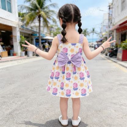 Toddler Kid Girl Floral Bows Suspender Dress - image 8