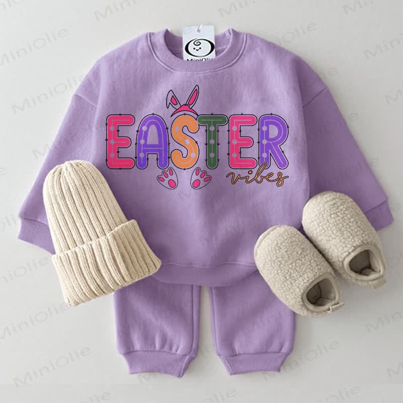 EASTER VIBES Baby Bunny 2-piece Sweatshirt Set - Purple - 2-3T - image 2
