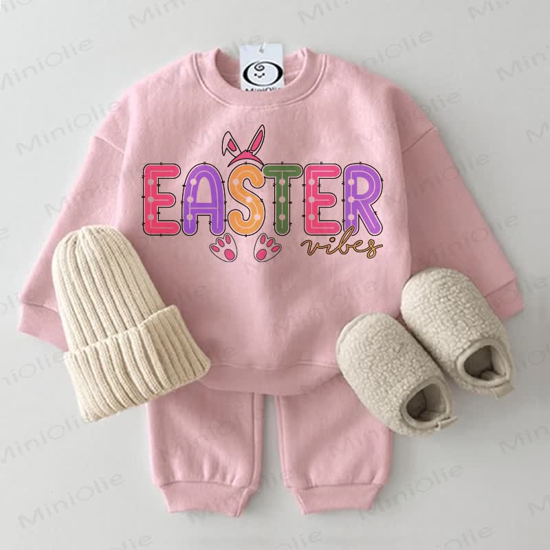 EASTER VIBES Baby Bunny 2-piece Sweatshirt Set - Pink - 2-3T - image 1