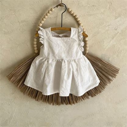 Baby Girl Bows Solid Color Sleeveless Dress - White - 2-3T - image 3