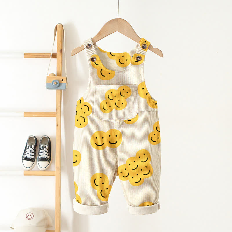 Baby Toddler Smiley Apricot Overalls - Apricot - 3-5T - image 1