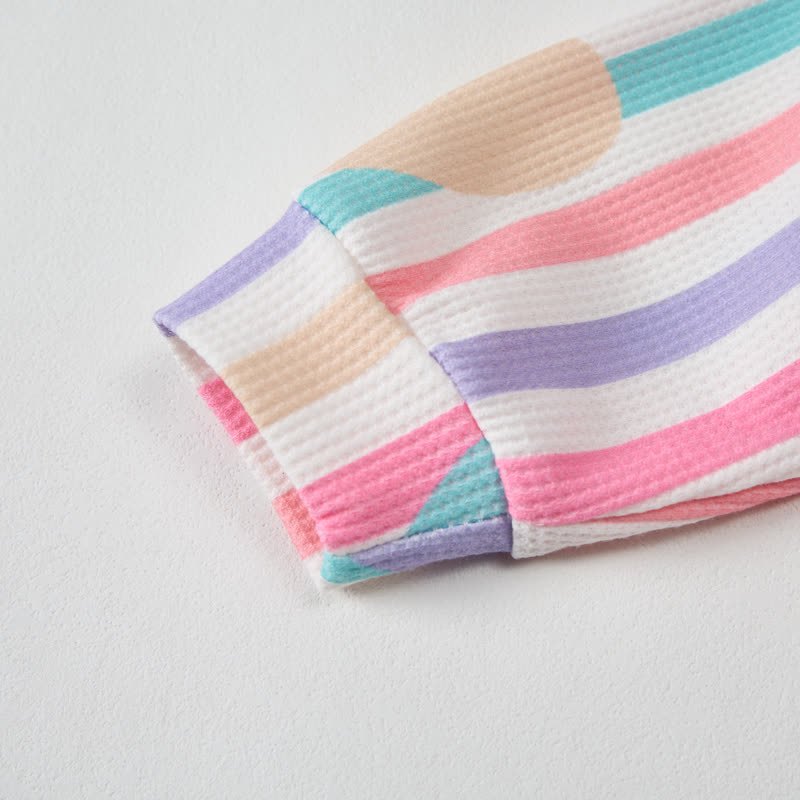 Baby Colorful Striped Hearts Waffle 2-piece Set - image 4