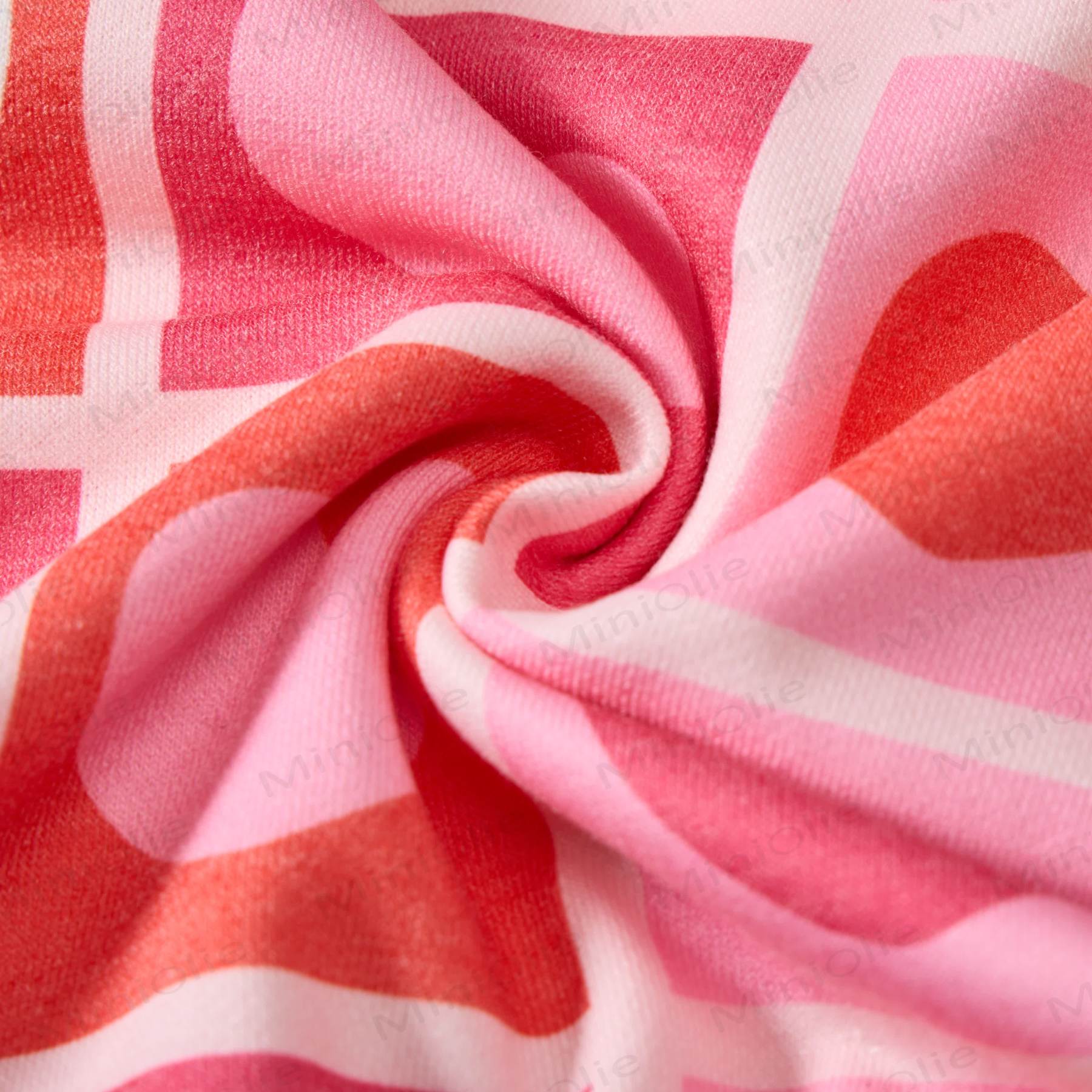 Baby Gradient Checkered Hearts Sweatshirt 2-piece Pink Set - image 6