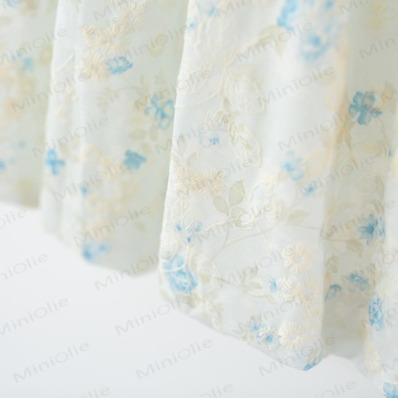 Baby Toddler Girl Blue Flower Petal Collar Dress  - image 7