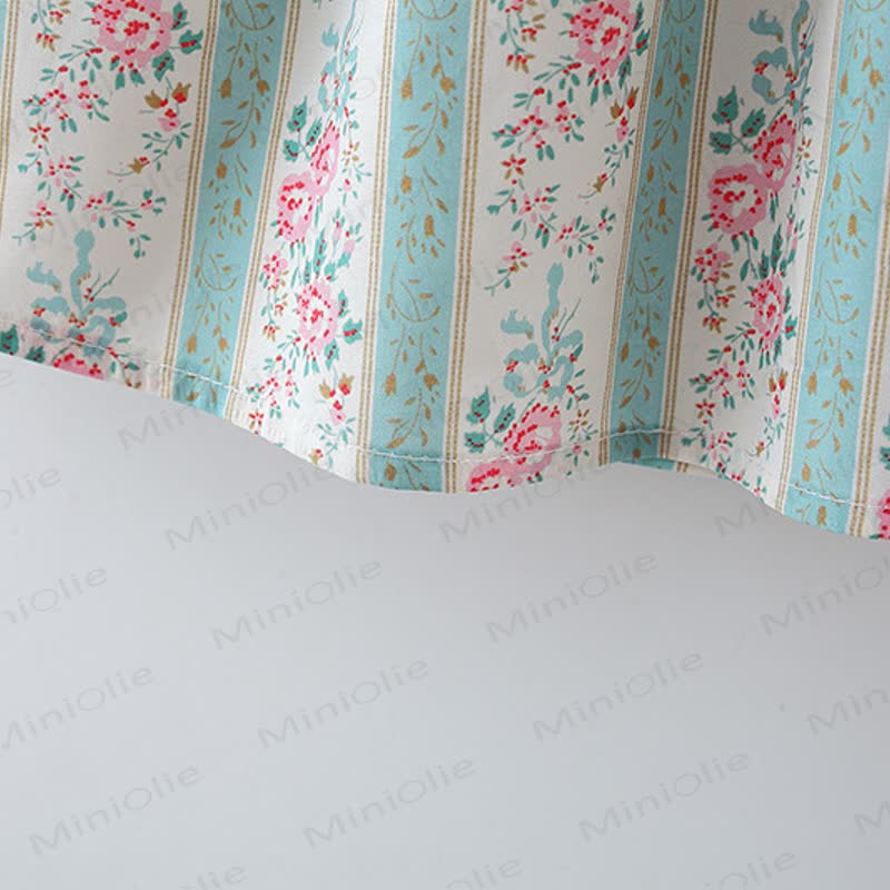 Baby Toddler Girl Pink Flower Stripe Lapel Dress  - image 8