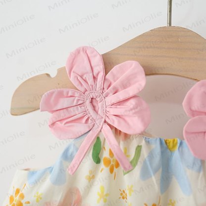 Baby Toddler Girl Pink Blue Flower Dress  - image 6