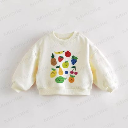 Baby Toddler Fruit Beige Sweatshirt - Cream - 3-5T - image 1