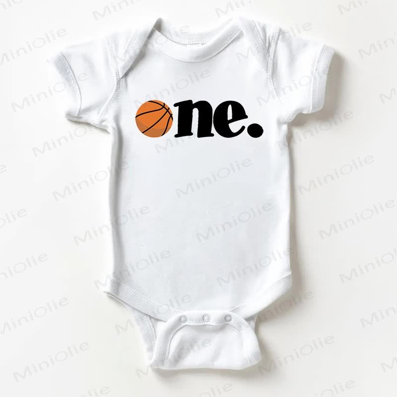 ONE Baby Basketball White Bodysuit - White - 18-24M - image 1