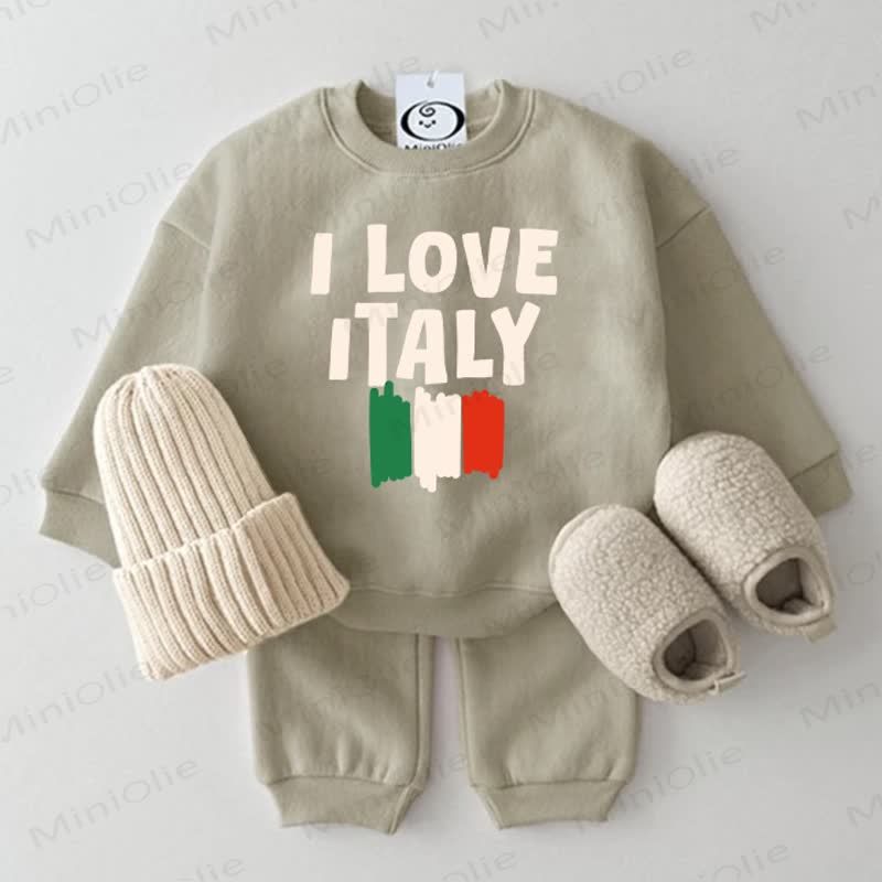 I LOVE ITALY Baby Grey Green 2-piece Set - Grey Green - 2-3T - image 1