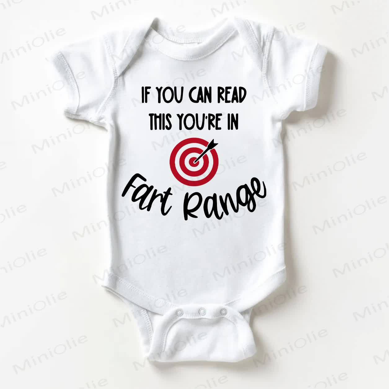 IF YOU CAN READ THIS YOU'RE IN FART RANGE Baby White Bodysuit - White - 18-24M - image 1
