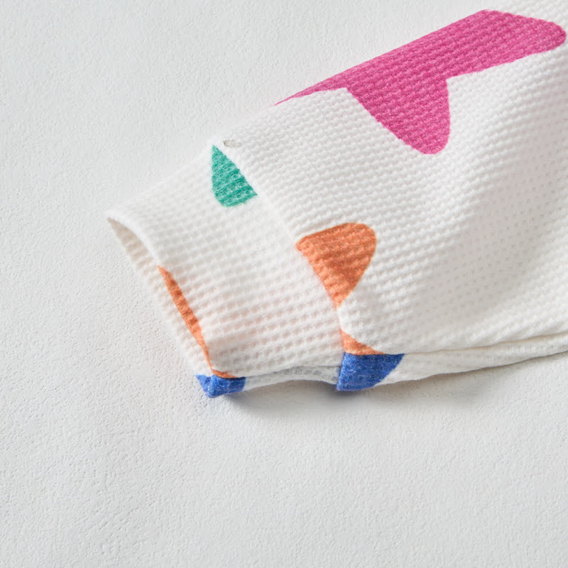 Baby Toddler Colorful Stars Waffle 2-piece Beige Set - image 5