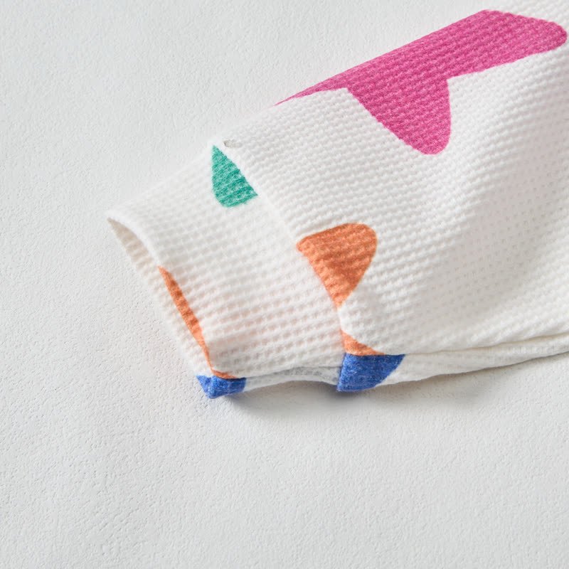 Baby Toddler Colorful Stars Waffle 2-piece Beige Set - image 5