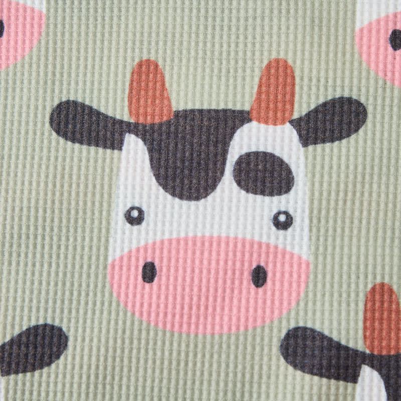 Baby 2-piece Cow Green Waffle Set - image 5