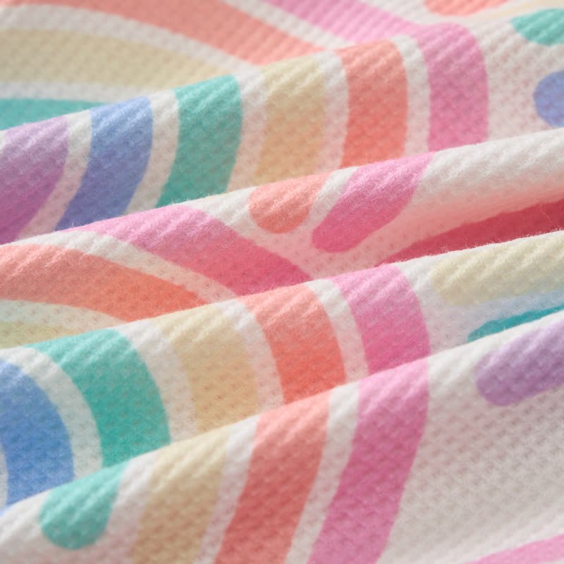 Baby Toddler Rainbow Waffle 2-piece Beige Set - image 6