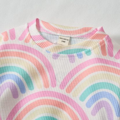 Baby Toddler Rainbow Waffle 2-piece Beige Set - image 4