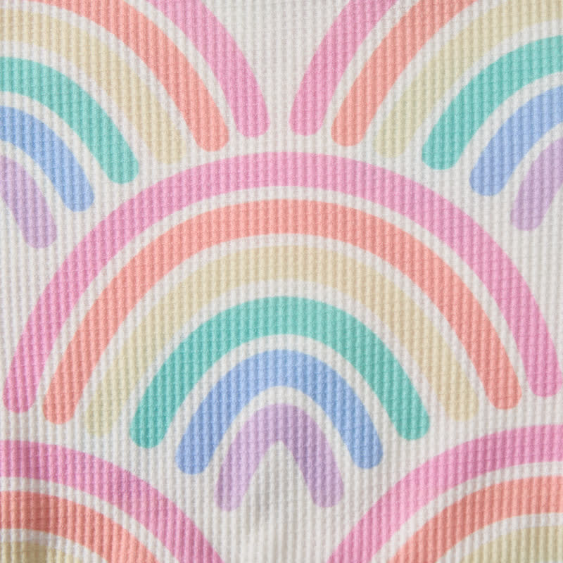 Baby Toddler Rainbow Waffle 2-piece Beige Set - image 5