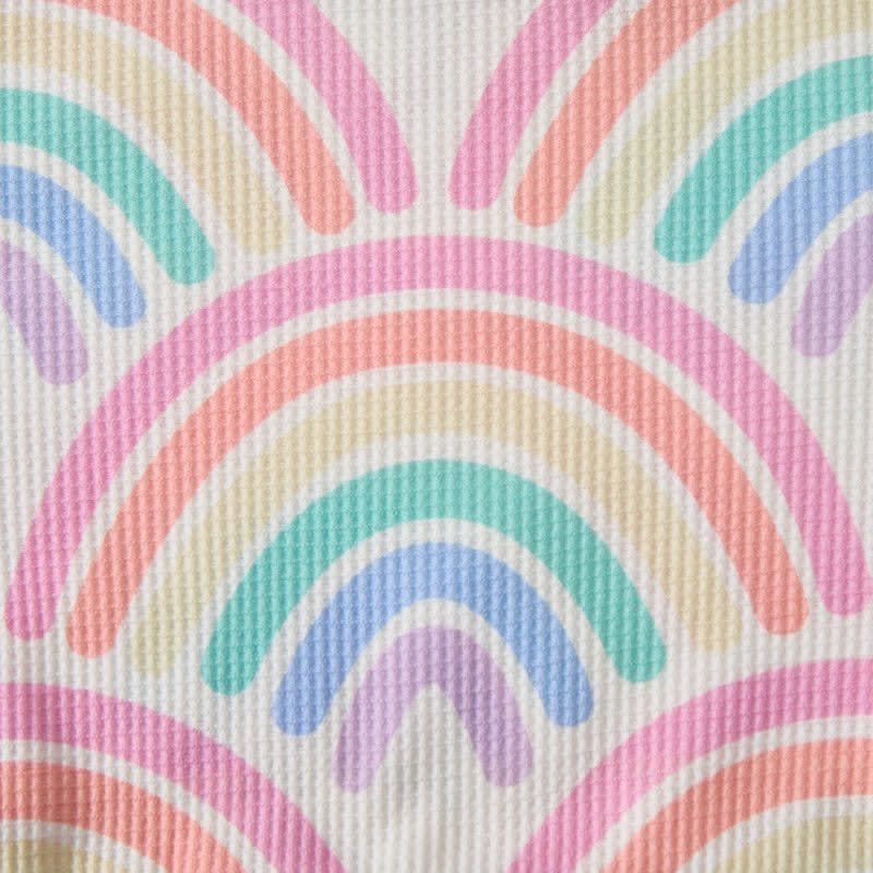 Baby Toddler Rainbow Waffle 2-piece Beige Set - image 5