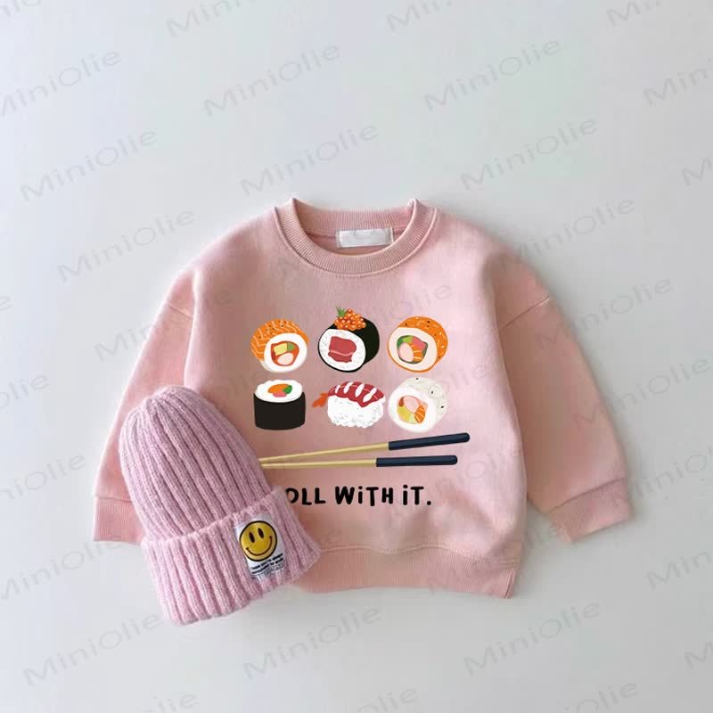ROLL WITH IT Baby Girl Pink Sweatshirt - Pink - 2-3T - image 1