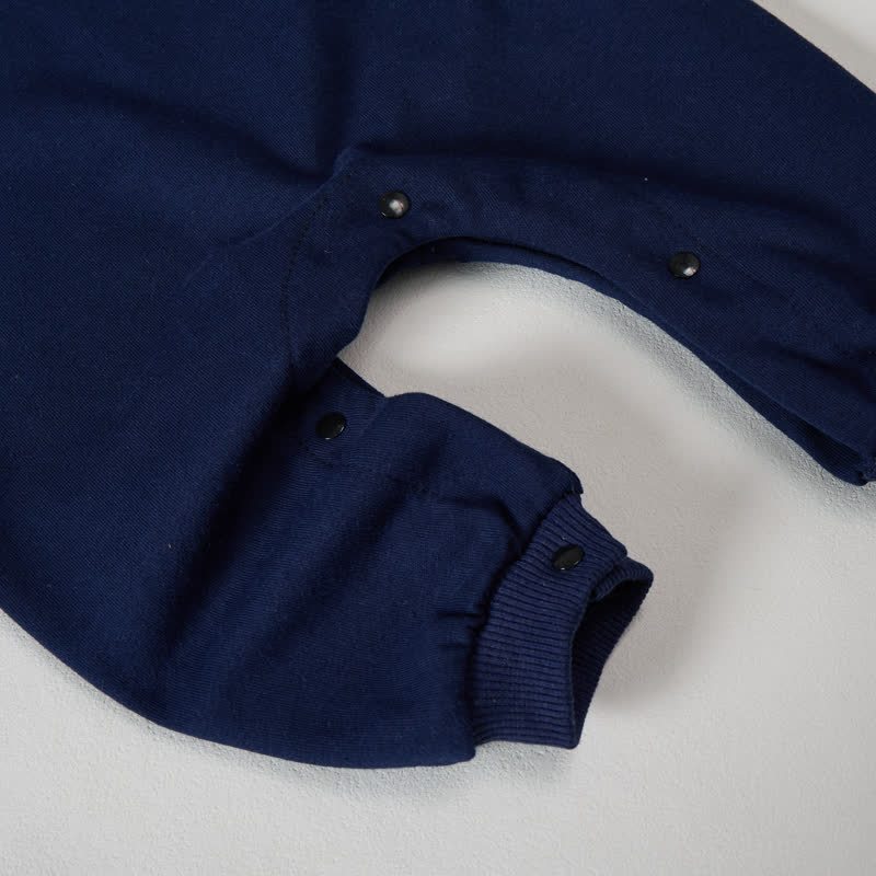 JUST MOVED OUT MY MOM'S PLACE... GOT MY OWN CRIB Baby Toddler Love Dark Blue Color Block Romper - image 4