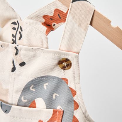 Baby Toddler White Animal Woven Overalls  - image 4