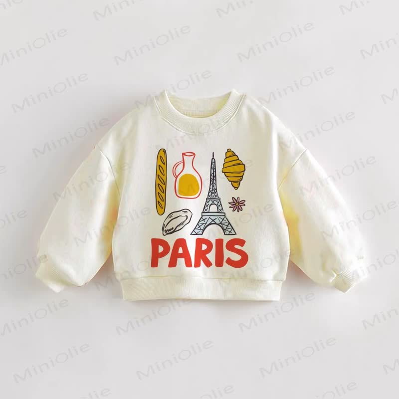 PARIS Baby Toddler Cream Sweatshirt - Cream - 3-5T - image 1