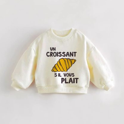 UN CROISSANT S'IL VOUS PLAIT Baby Toddler Cream Sweatshirt - Cream - 3-5T - image 1