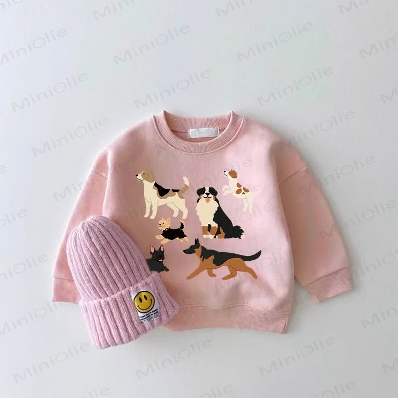 Baby Girl Dogs Pink Sweatshirt - Pink - 2-3T - image 1