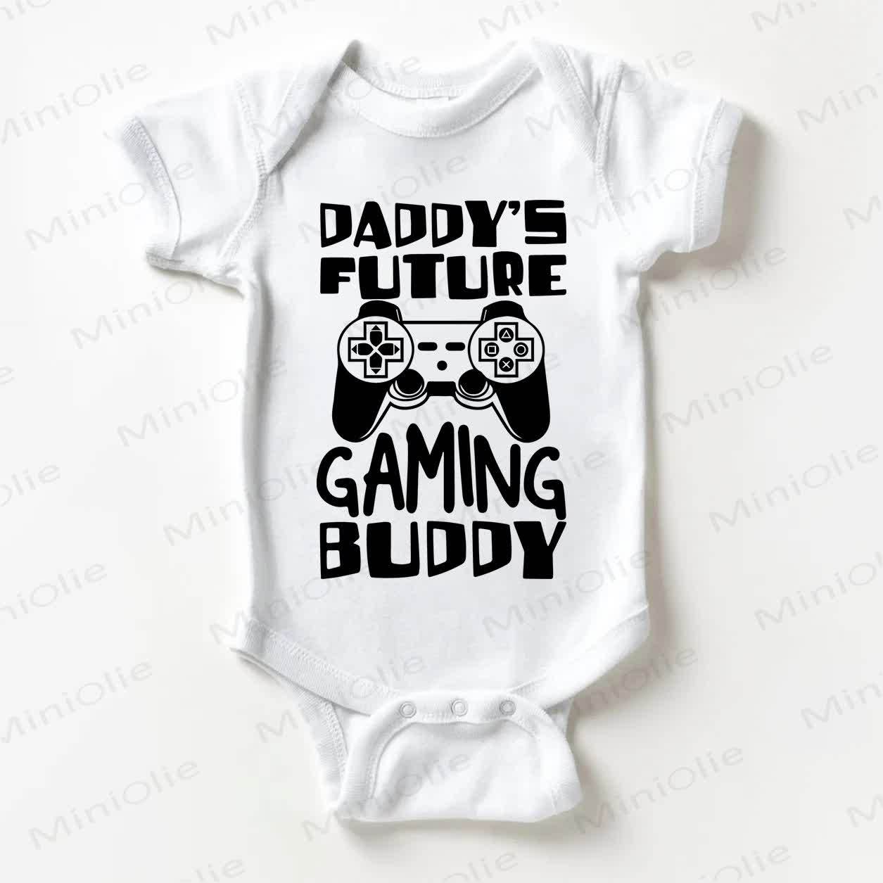 DADDY'S FUTURE GAMING BUDDY Baby White Bodysuit - White - 18-24M - image 1