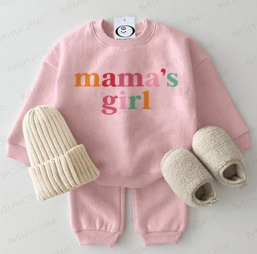 MAMA'S GIRL Baby Pink Sweatshirt 2-piece Set - Pink - 2-3T - image 1
