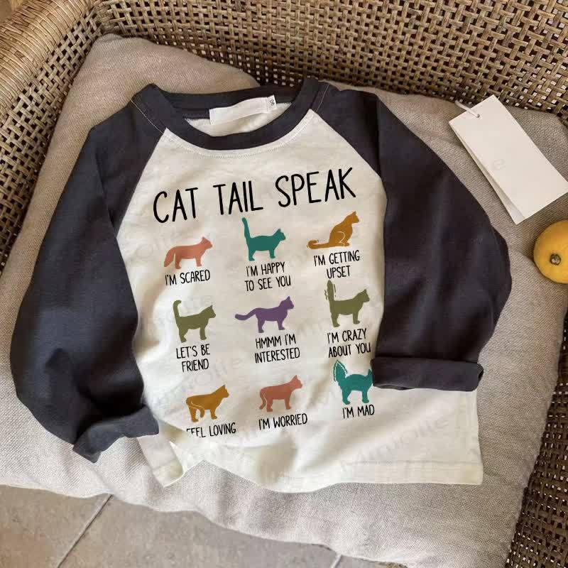 CAT TALK SPEAK Baby Dark Gray Raglan T-shirt - Drak Gray - 2-3T - image 1