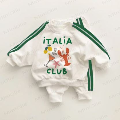 ITALIA CLUB Baby Toddler Green Striped 2-piece Set - White&Green - 3-5T - image 1