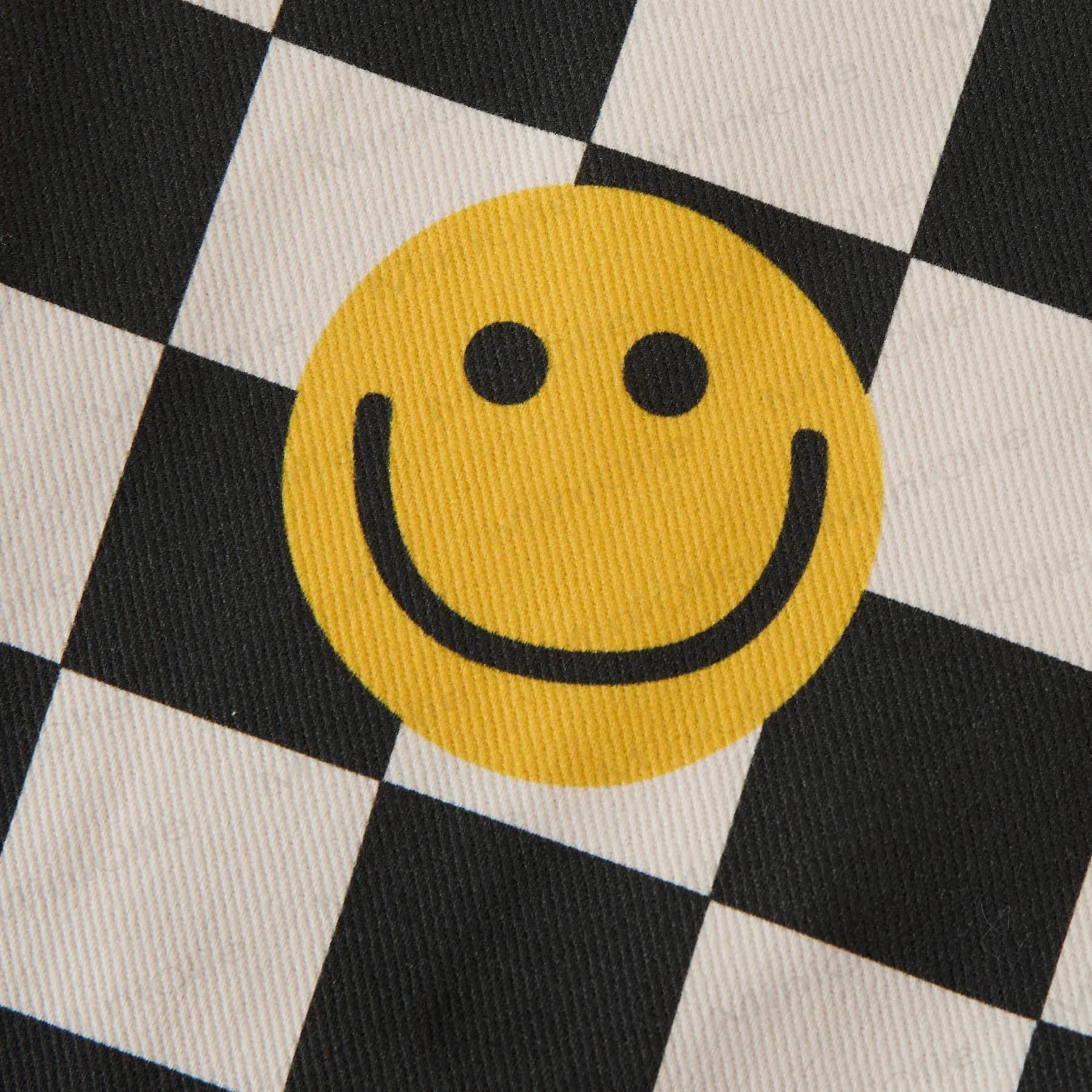 Baby Toddler Checkerboard Smiling Face White Overalls - image 5