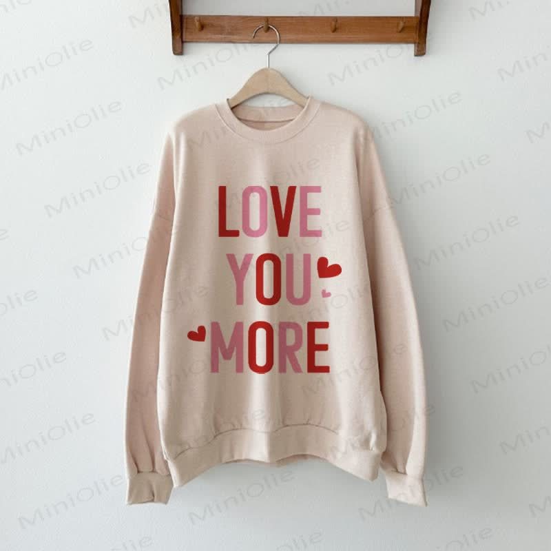 LOVE YOU/LOVE YOU MORE Baby Beige Family Sweatshirt - image 2