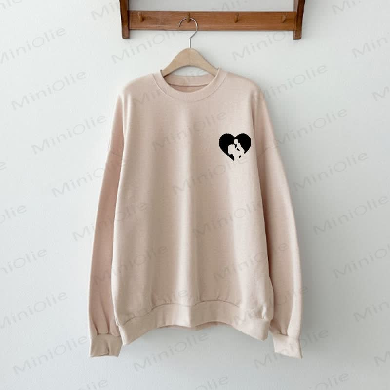 Baby Love Heart Mommy & Baby Beige Family Sweatshirt - image 2