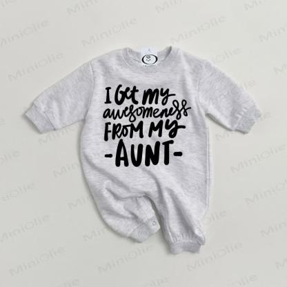 I GOT MY AWESOMENESS FROM MY AUNT Baby Grey Romper - Grey - 2-3T - image 1