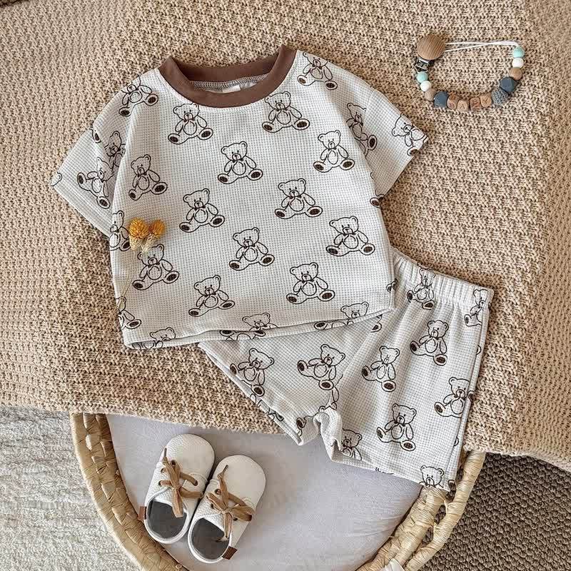 Baby Bear Waffle Tee and Shorts 2-piece Set - image 2